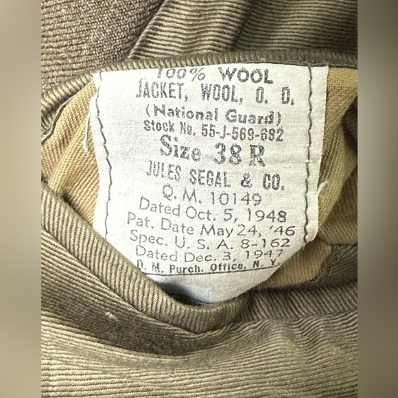 WWIl Ike Jacket Vintage 1947 Army 38R Garrison
Cap 43rd Infantry Radio Sergeant - Picture 12 of 13